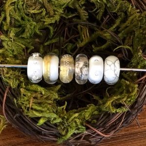 Authentic Trollbeads 6 piece white set
